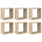 Wall Cube Shelves 6 pcs Sonoma Oak 26x15x26 cm