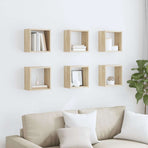 Wall Cube Shelves 6 pcs Sonoma Oak 26x15x26 cm