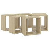 Wall Cube Shelves 6 pcs Sonoma Oak 26x15x26 cm - Rear View