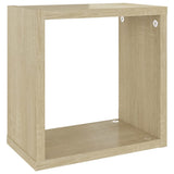 Wall Cube Shelves 6 pcs Sonoma Oak 26x15x26 cm - Close-Up Angle