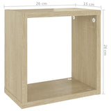 Wall Cube Shelves 6 pcs Sonoma Oak 26x15x26 cm - Extra Image