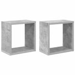 Wall Cube Shelves 2 pcs Concrete Grey 26x15x26 cm