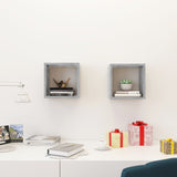 Wall Cube Shelves 2 pcs Concrete Grey 26x15x26 cm - Side View