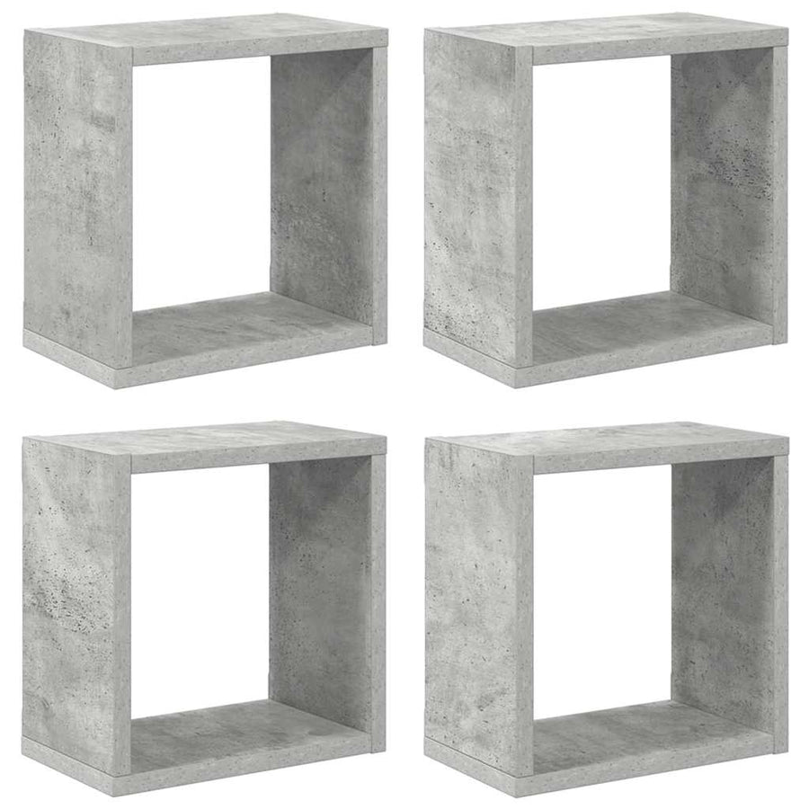 Wall Cube Shelves 4 pcs Concrete Grey 26x15x26 cm