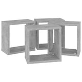 Wall Cube Shelves 4 pcs Concrete Grey 26x15x26 cm - Rear View