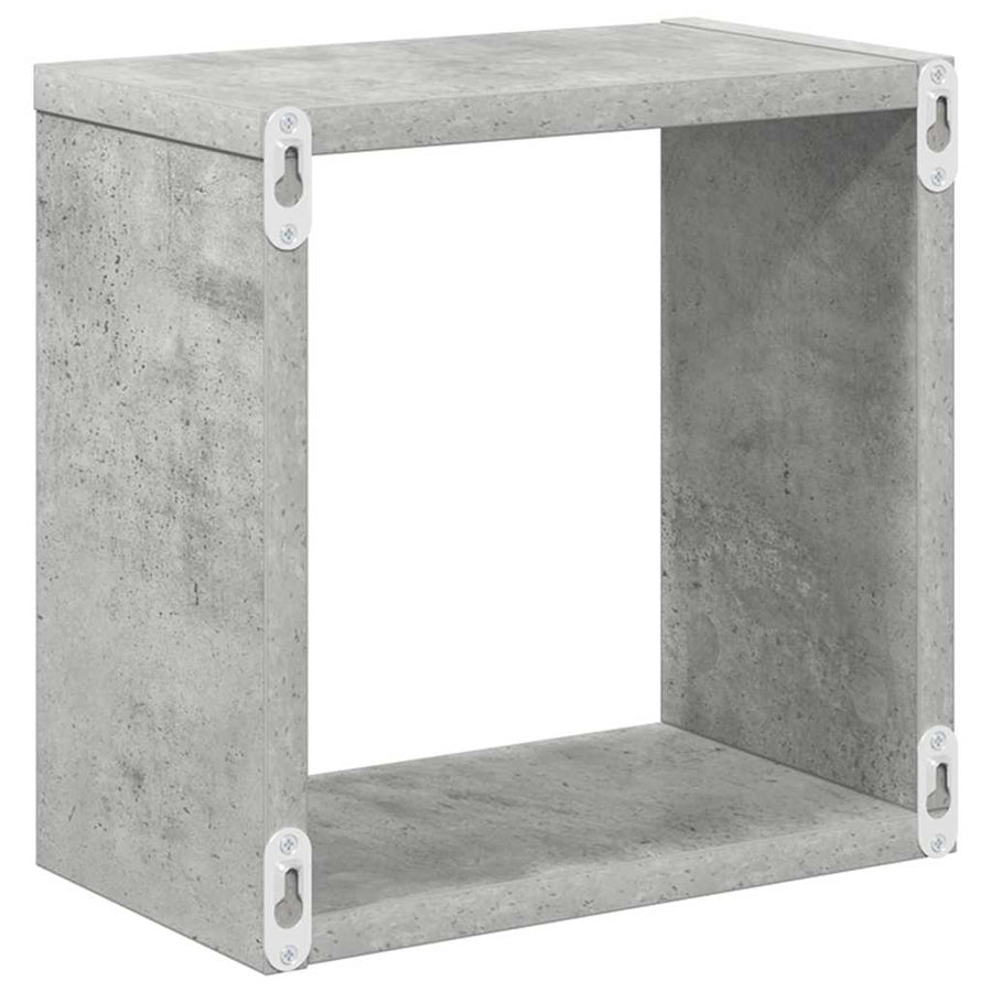 Wall Cube Shelves 4 pcs Concrete Grey 26x15x26 cm