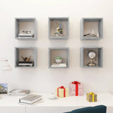 Wall Cube Shelves 6 pcs Concrete Grey 26x15x26 cm