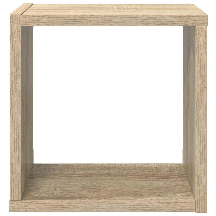 Wall Cube Shelves 4 pcs White and Sonoma Oak 26x15x26 cm