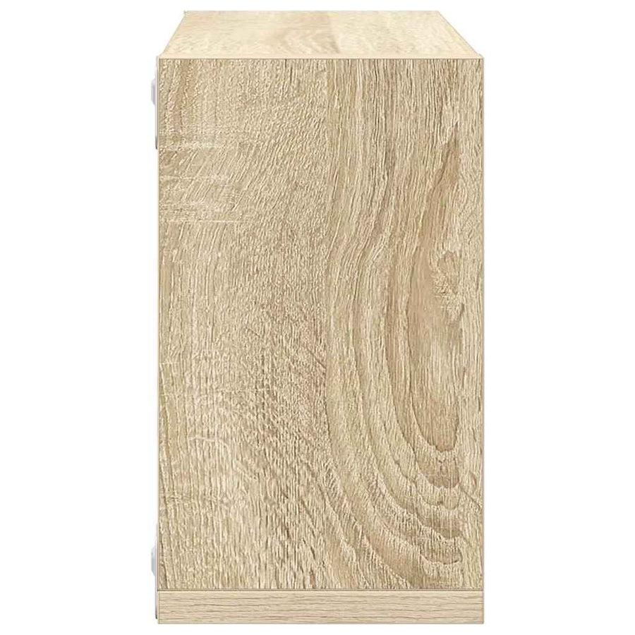Wall Cube Shelves 4 pcs White and Sonoma Oak 26x15x26 cm