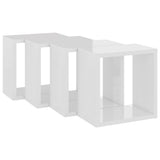 Wall Cube Shelves 4 pcs High Gloss White 26x15x26 cm - 45-Degree Angle