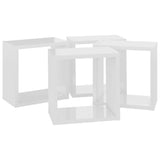 Wall Cube Shelves 4 pcs High Gloss White 26x15x26 cm - Rear View