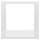 Wall Cube Shelves 4 pcs High Gloss White 26x15x26 cm - Low Angle