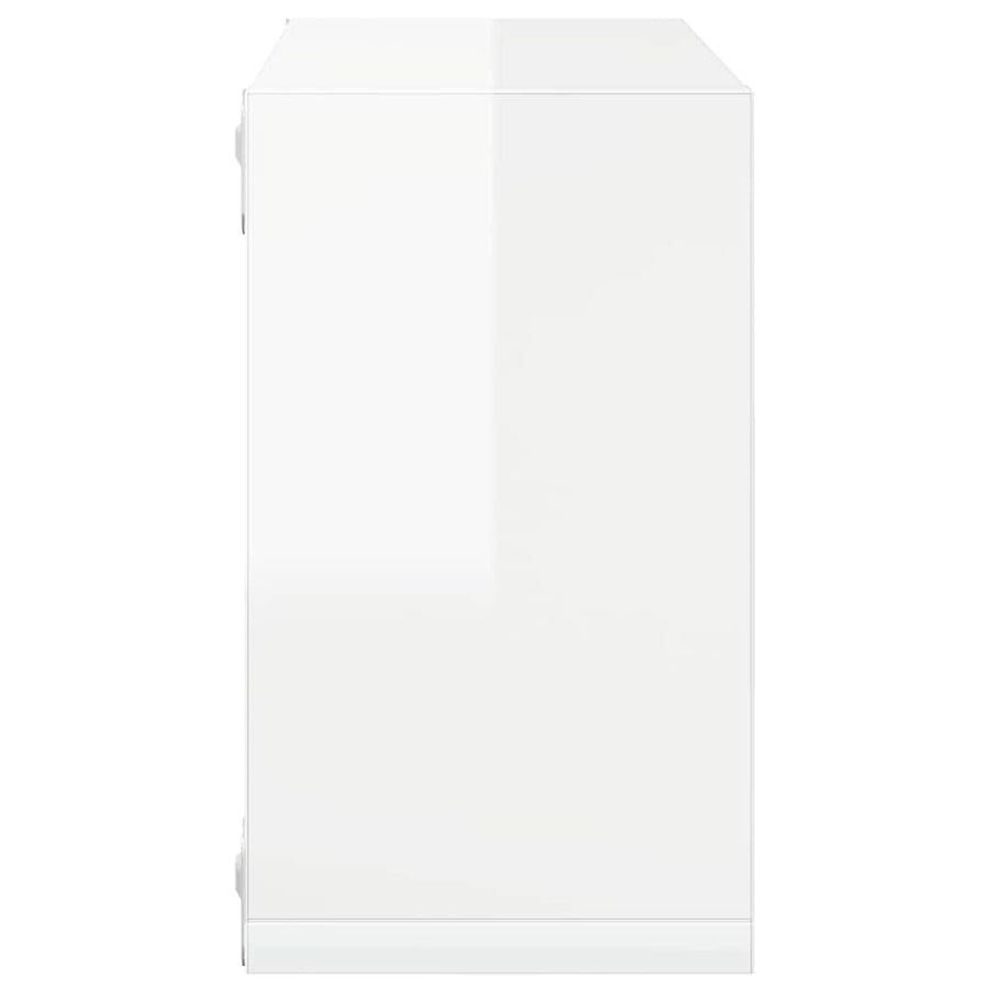 Wall Cube Shelves 6 pcs High Gloss White 26x15x26 cm