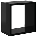 Wall Cube Shelves 2 pcs High Gloss Black 26x15x26 cm