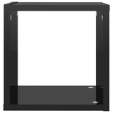 Wall Cube Shelves 2 pcs High Gloss Black 26x15x26 cm