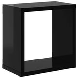 Wall Cube Shelves 6 pcs High Gloss Black 26x15x26 cm