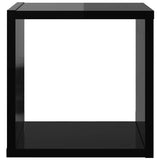 Wall Cube Shelves 6 pcs High Gloss Black 26x15x26 cm
