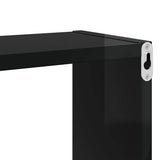 Wall Cube Shelves 6 pcs High Gloss Black 26x15x26 cm - Extra Image