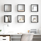 Wall Cube Shelves 6 pcs High Gloss Black 26x15x26 cm