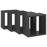 Wall Cube Shelves 4 pcs High Gloss Grey 26x15x26 cm - 45-Degree Angle