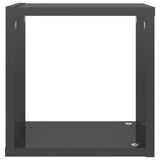 Wall Cube Shelves 6 pcs High Gloss Grey 26x15x26 cm