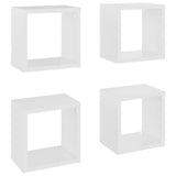 Wall Cube Shelves 4 pcs White 22x15x22 cm - Front View
