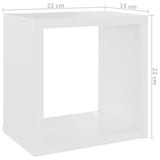 Wall Cube Shelves 4 pcs White 22x15x22 cm - Extra Image