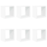 Wall Cube Shelves 6 pcs White 22x15x22 cm