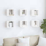 Wall Cube Shelves 6 pcs White 22x15x22 cm