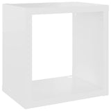 Wall Cube Shelves 6 pcs White 22x15x22 cm - Close-Up Angle