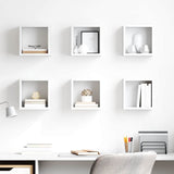 Wall Cube Shelves 6 pcs White 22x15x22 cm