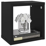 Wall Cube Shelves 4 pcs Black 22x15x22 cm - Top-Down View