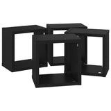 Wall Cube Shelves 4 pcs Black 22x15x22 cm - Rear View