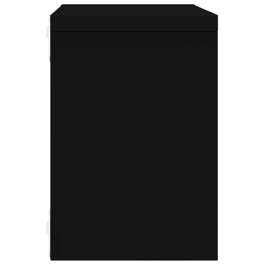 Wall Cube Shelves 4 pcs Black 22x15x22 cm