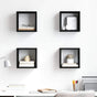 Wall Cube Shelves 4 pcs Black 22x15x22 cm