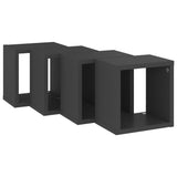Wall Cube Shelves 4 pcs Grey 22x15x22 cm - 45-Degree Angle