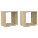 Wall Cube Shelves 2 pcs Sonoma Oak 22x15x22 cm