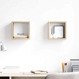 Wall Cube Shelves 2 pcs Sonoma Oak 22x15x22 cm