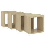Wall Cube Shelves 4 pcs Sonoma Oak 22x15x22 cm - 45-Degree Angle