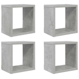 Wall Cube Shelves 4 pcs Concrete Grey 22x15x22 cm