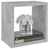Wall Cube Shelves 4 pcs Concrete Grey 22x15x22 cm - Top-Down View