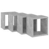 Wall Cube Shelves 4 pcs Concrete Grey 22x15x22 cm - 45-Degree Angle