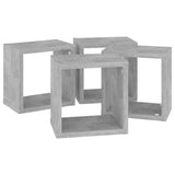 Wall Cube Shelves 4 pcs Concrete Grey 22x15x22 cm - Rear View