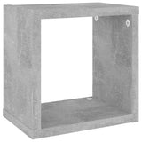 Wall Cube Shelves 4 pcs Concrete Grey 22x15x22 cm - Close-Up Angle