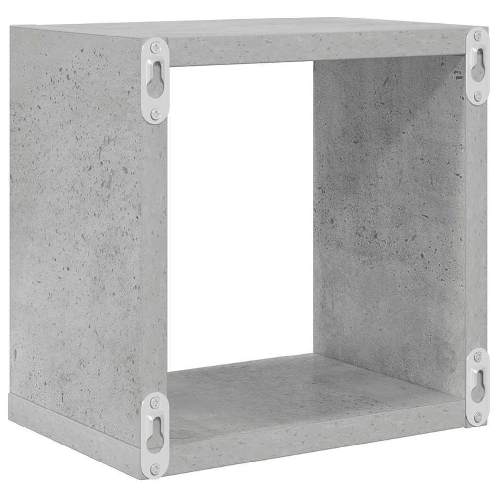 Wall Cube Shelves 4 pcs Concrete Grey 22x15x22 cm