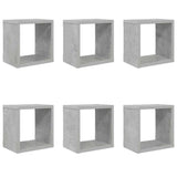 Wall Cube Shelves 6 pcs Concrete Grey 22x15x22 cm