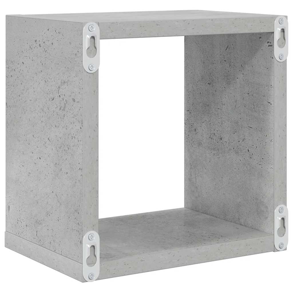 Wall Cube Shelves 6 pcs Concrete Grey 22x15x22 cm