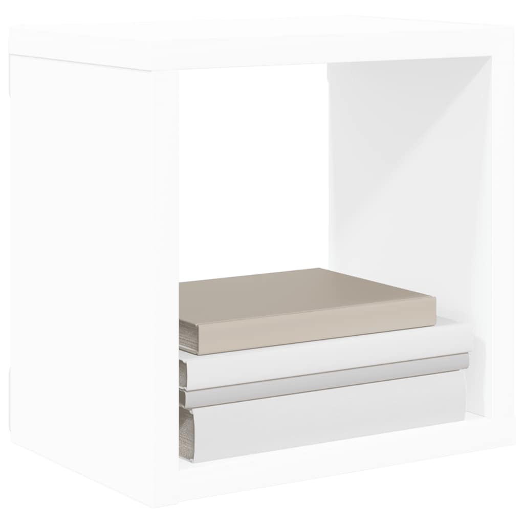 Wall Cube Shelves 2 pcs White and Sonoma Oak 22x15x22 cm