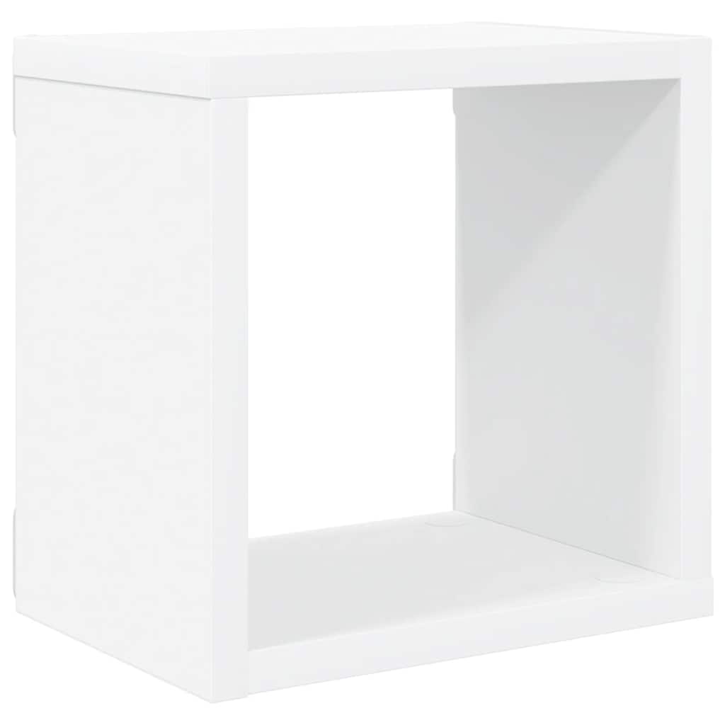 Wall Cube Shelves 2 pcs White and Sonoma Oak 22x15x22 cm