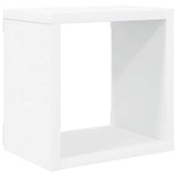 Wall Cube Shelves 2 pcs White and Sonoma Oak 22x15x22 cm - Rear View
